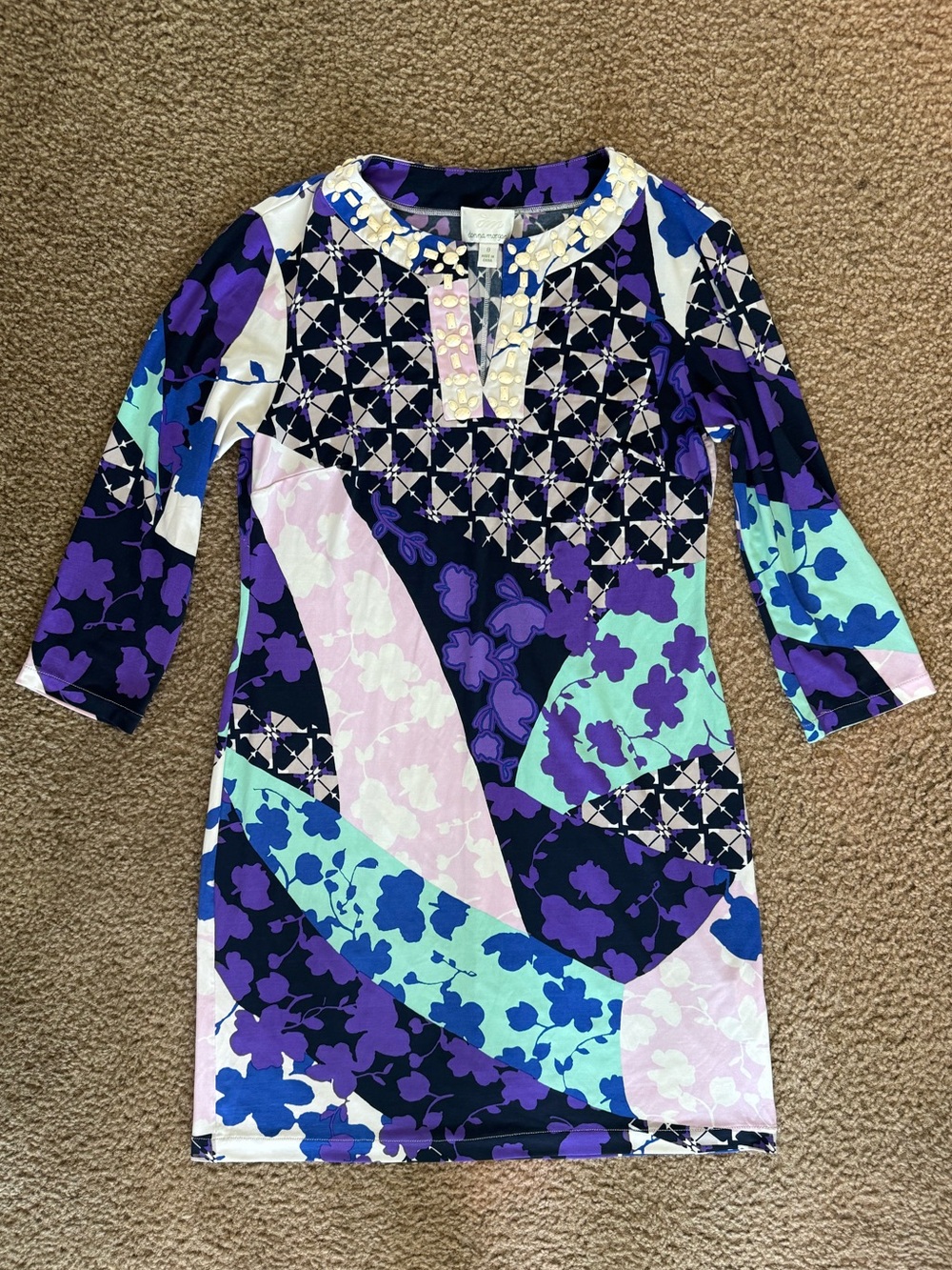 Donna Morgan Multi-Color Midi Dress Size 8